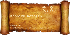 Keppich Katalin névjegykártya